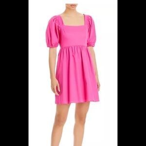 *Light* Pink WAYF Tie Back Puff Sleeve Mini Dress